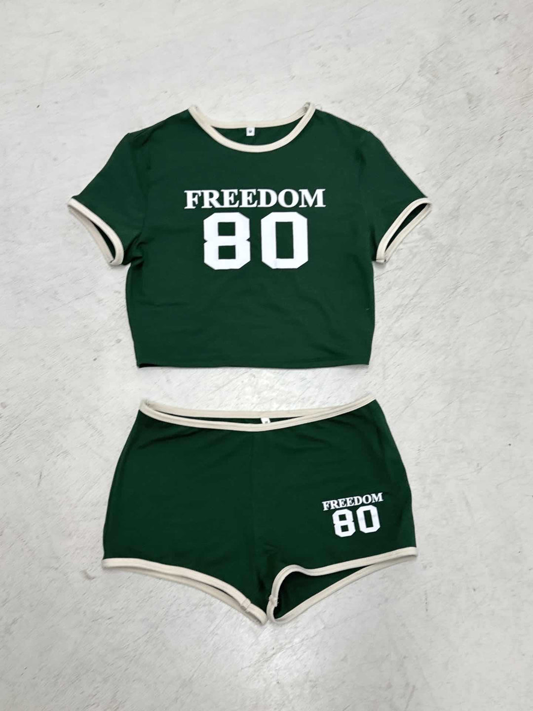 Damen Bandeau-Bikini-Set mit Zahlenmotiv und verstellbaren Trägern Skovae
