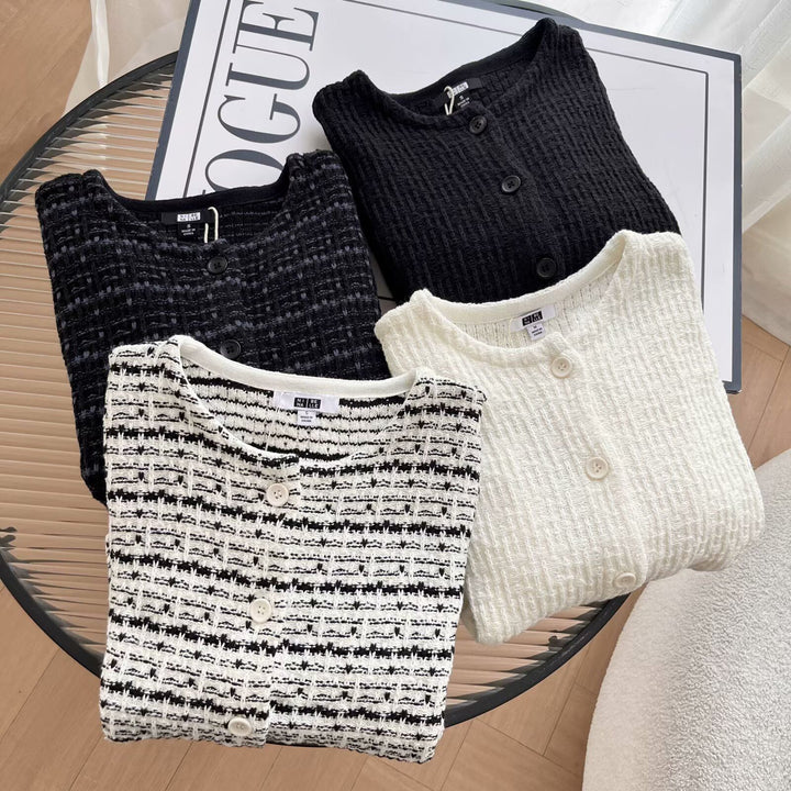 Kvinders smukke strik cardigan med tekstureret mønster Stilla