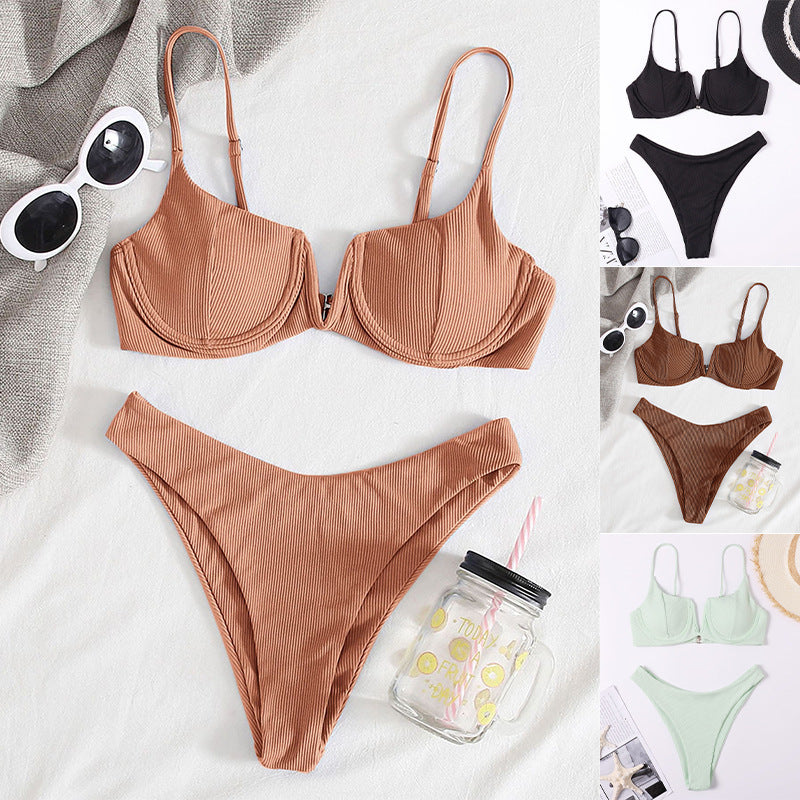 Dame Push-Up bikini med struktureret tekstur Skovae