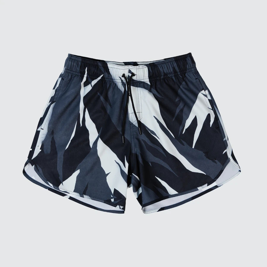 Herrer Sporty Badebukser med moderigtigt camouflage-mønster og elastisk talje Stilla
