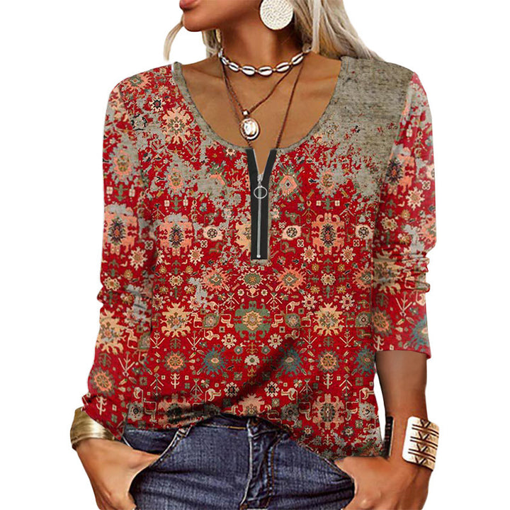 Dame Langærmet Shirt i Boho-stil Stilla