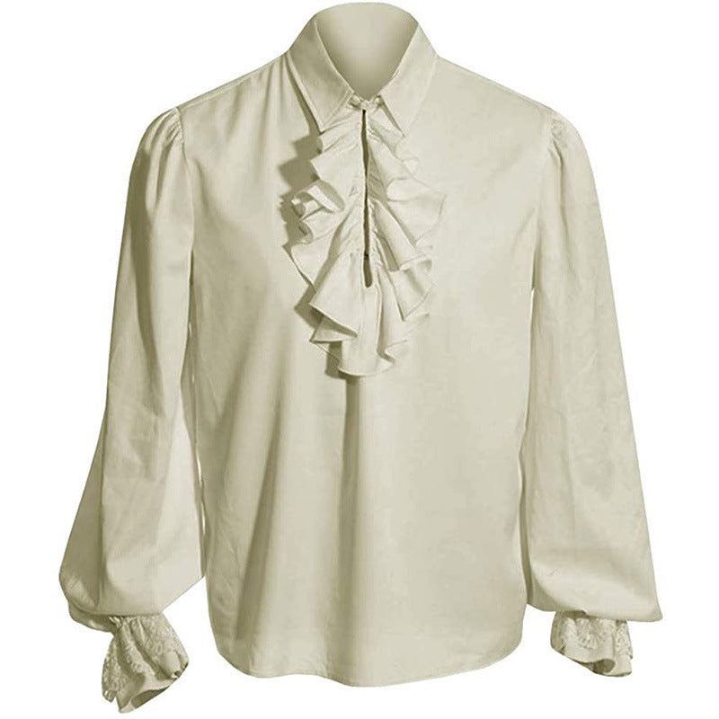 Dame elegant bluse med flæse detaljer og lange ærmer Stilla