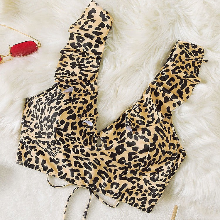 Dame rynketop med leopardmønster Stilla