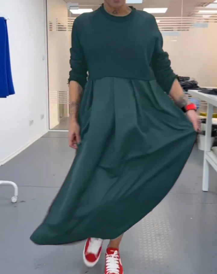 Damer afslappet maxikjole med praktiske lommer og moderigtig lag-på-lag-look Stilla