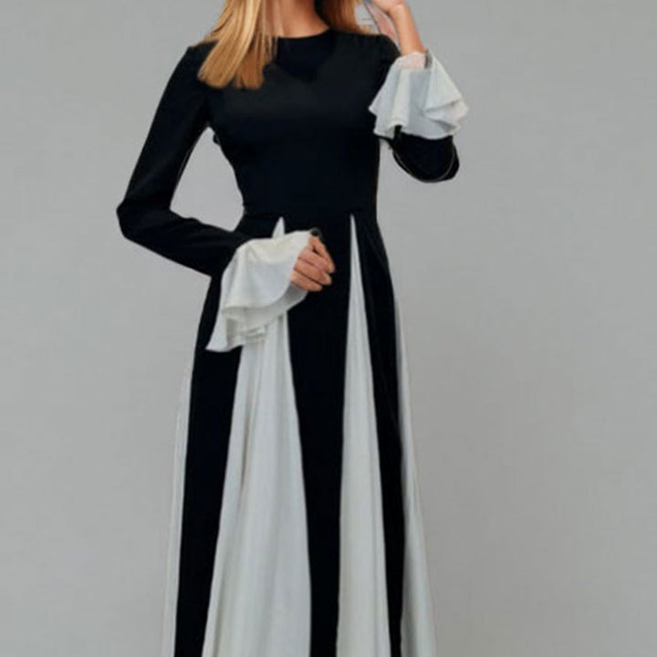 Dame maxikjole med elegante flæsedetaljer Stilla