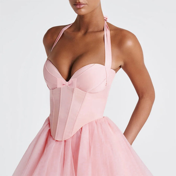 Dame Elegant Halter Corsage Top Stilla