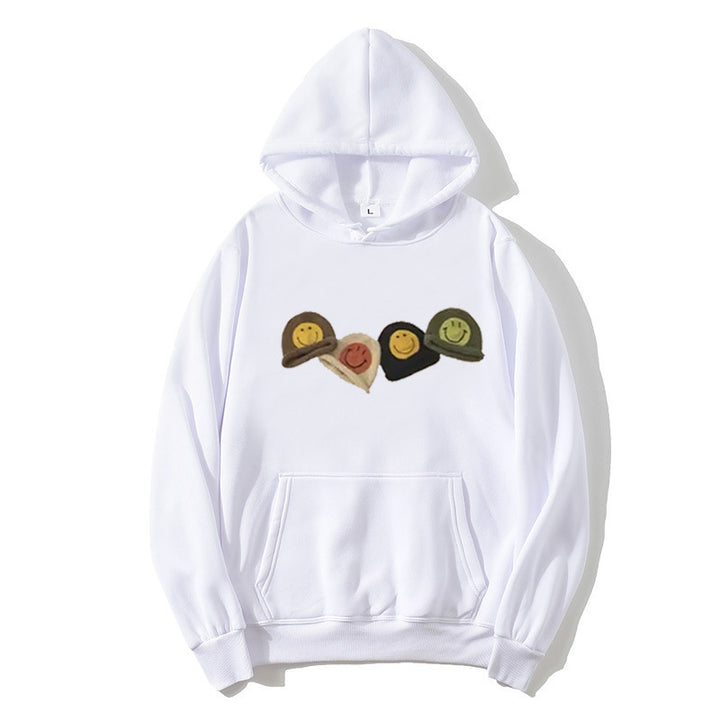 Kvinders hætte sweatshirt med legende smiley design Skovae