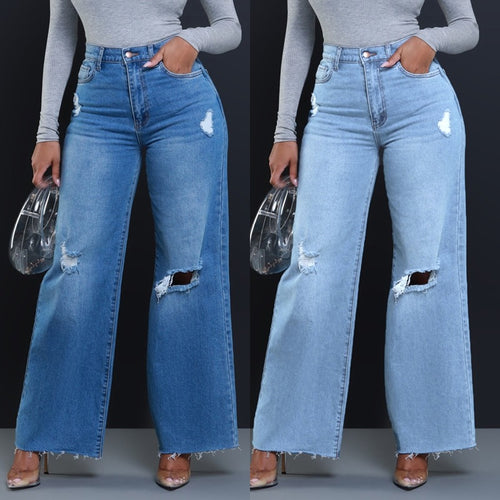 Dame Løst skårne Højtaljede jeans med Destroyed-detaljer Stilla