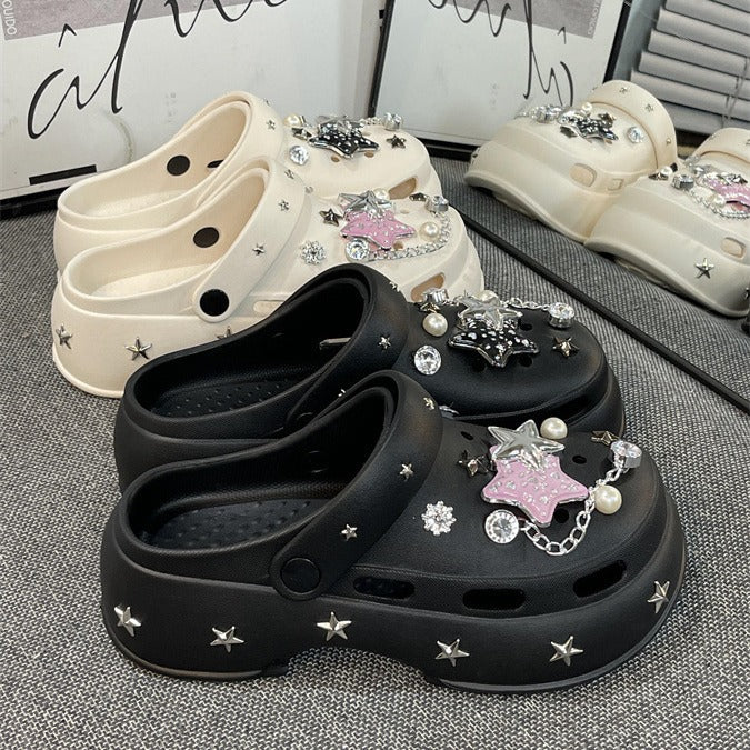 Dame Kreative og fashionable Clogs med funklerende applikationer Stilla