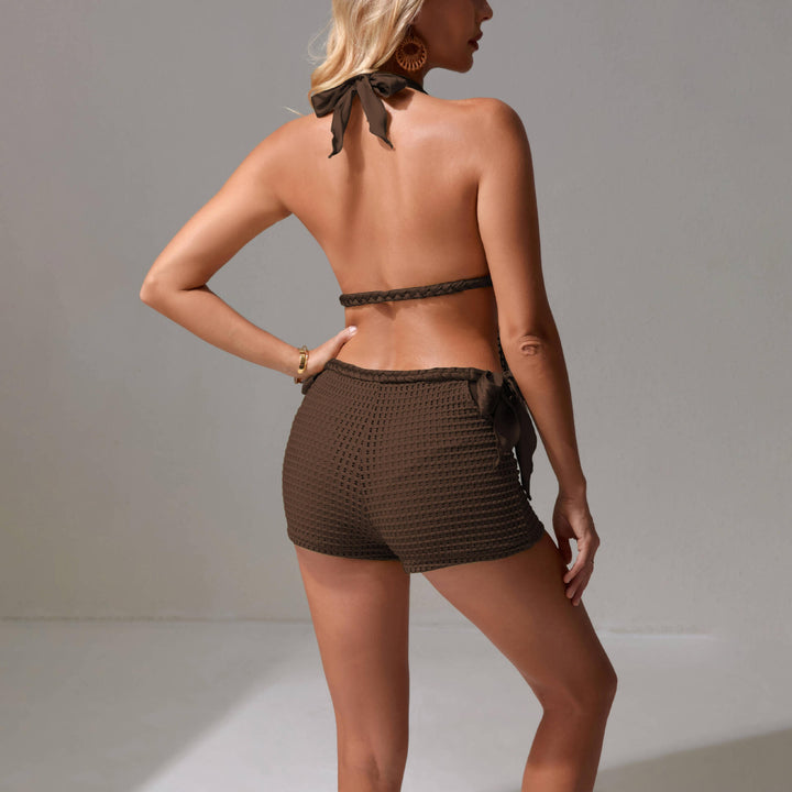 Dame Halter-Nakke Vaffelstrik Strand Overall Stilla