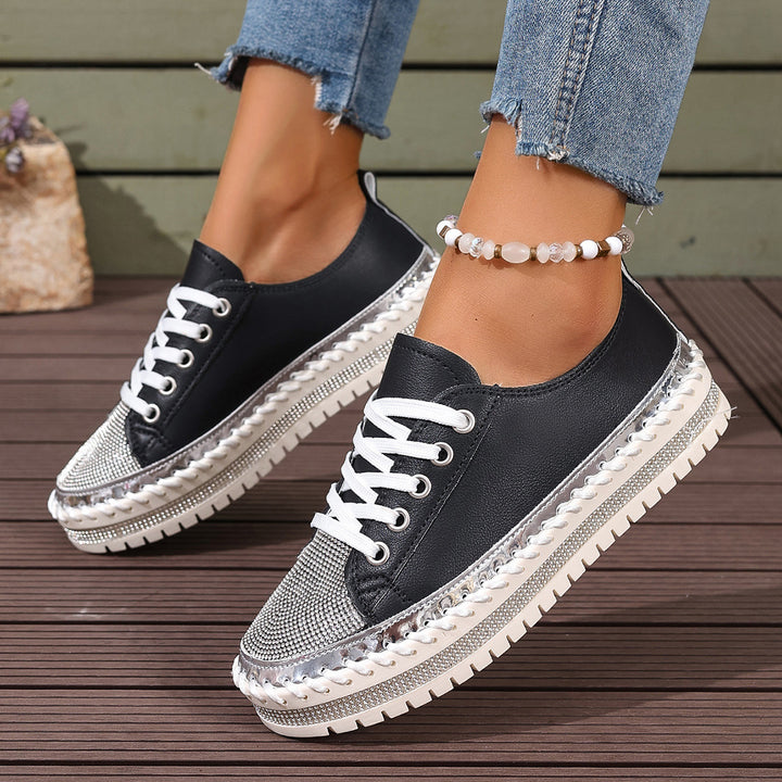 Dame Mode Sneakers med glitrende detaljer og stabil sål Stilla