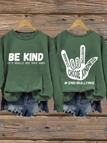 Kvinders sweatshirt med positiv besked og kreativ hånddesign Stilla