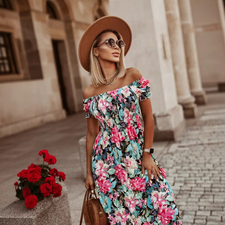 Dame Floral Maxikjole med justerbare stropper Stilla