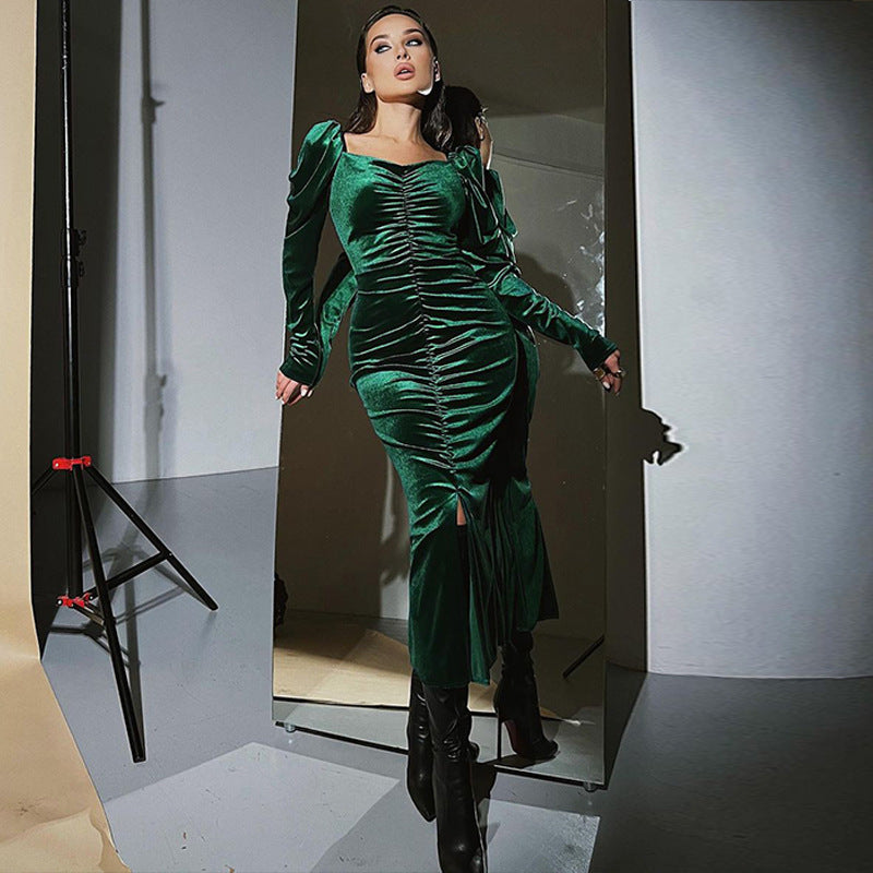 Dame Elegant Sæd Figurtilpasset Midi Kjole Stilla