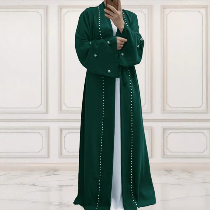 Dame elegant skåret kaftan-jakke med dekorative perle detaljer Stilla