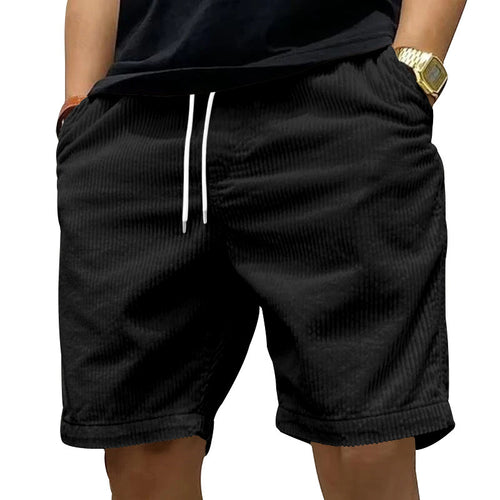 Herrer afslappede Cordshorts med elastisk talje og sidelomme Stilla