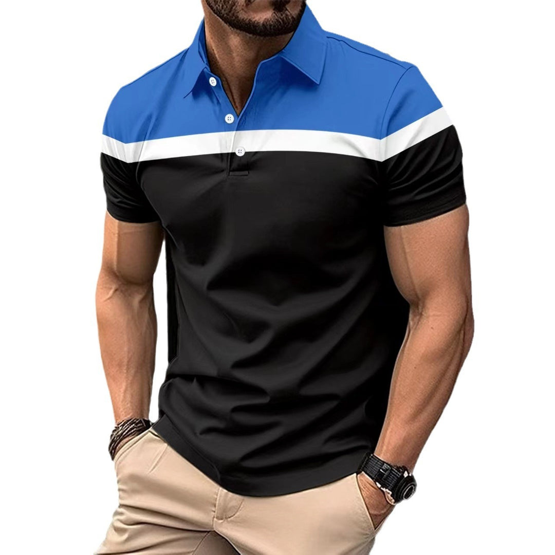 Herrernes Sporty Korteærmede Poloshirt med Farvepaneler Stilla