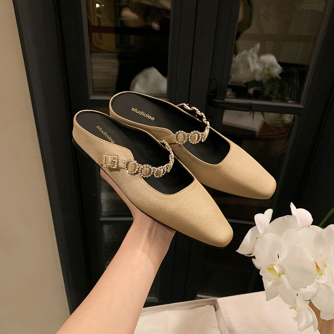 Dame elegante Mary Jane ballerinaer med strass-akkenter Stilla