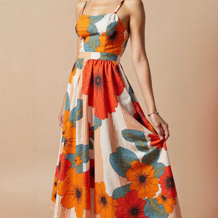 Dame Floral A-linje Maxi Kjole Stilla