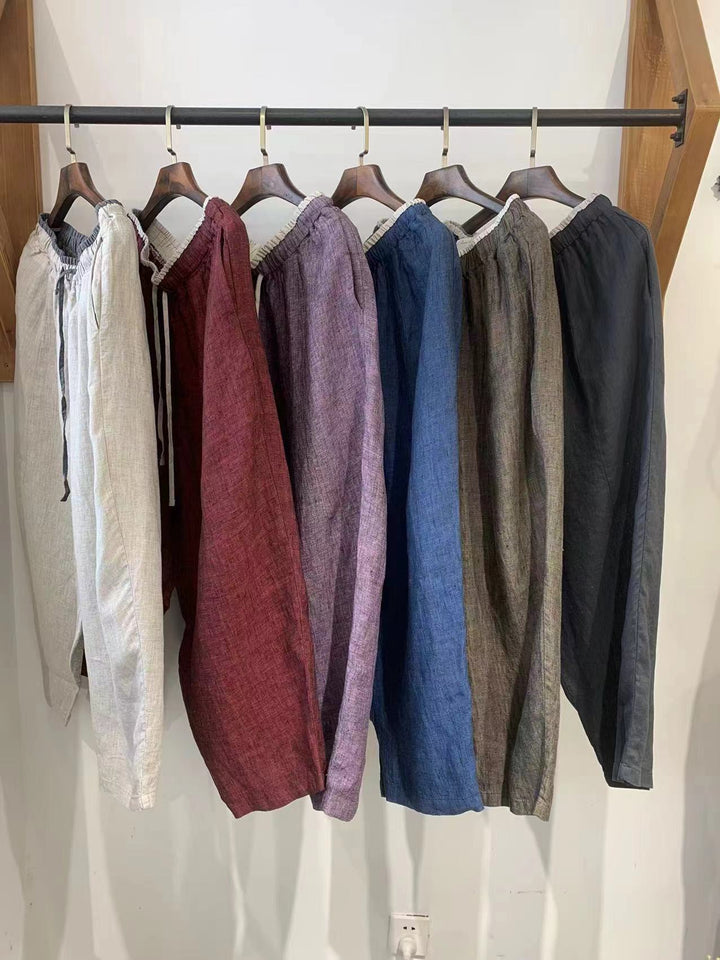 Femme Locker-snit Åndbar Leinen Culottes Stilla