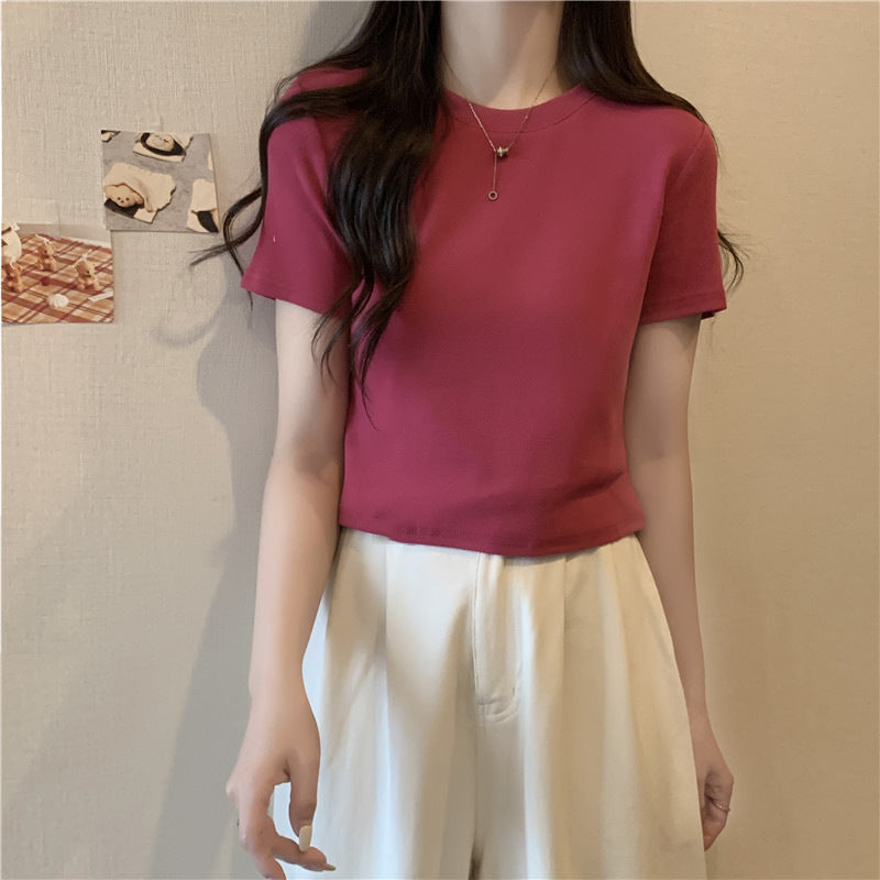 Femme Soft-Cotton Rundhals T-Shirt Stilla
