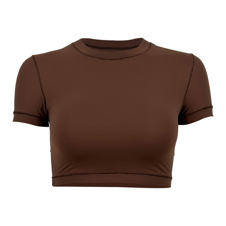 Dame sporty Crop-Top med høj åndbar stofteknologi og figursyet snit Stilla