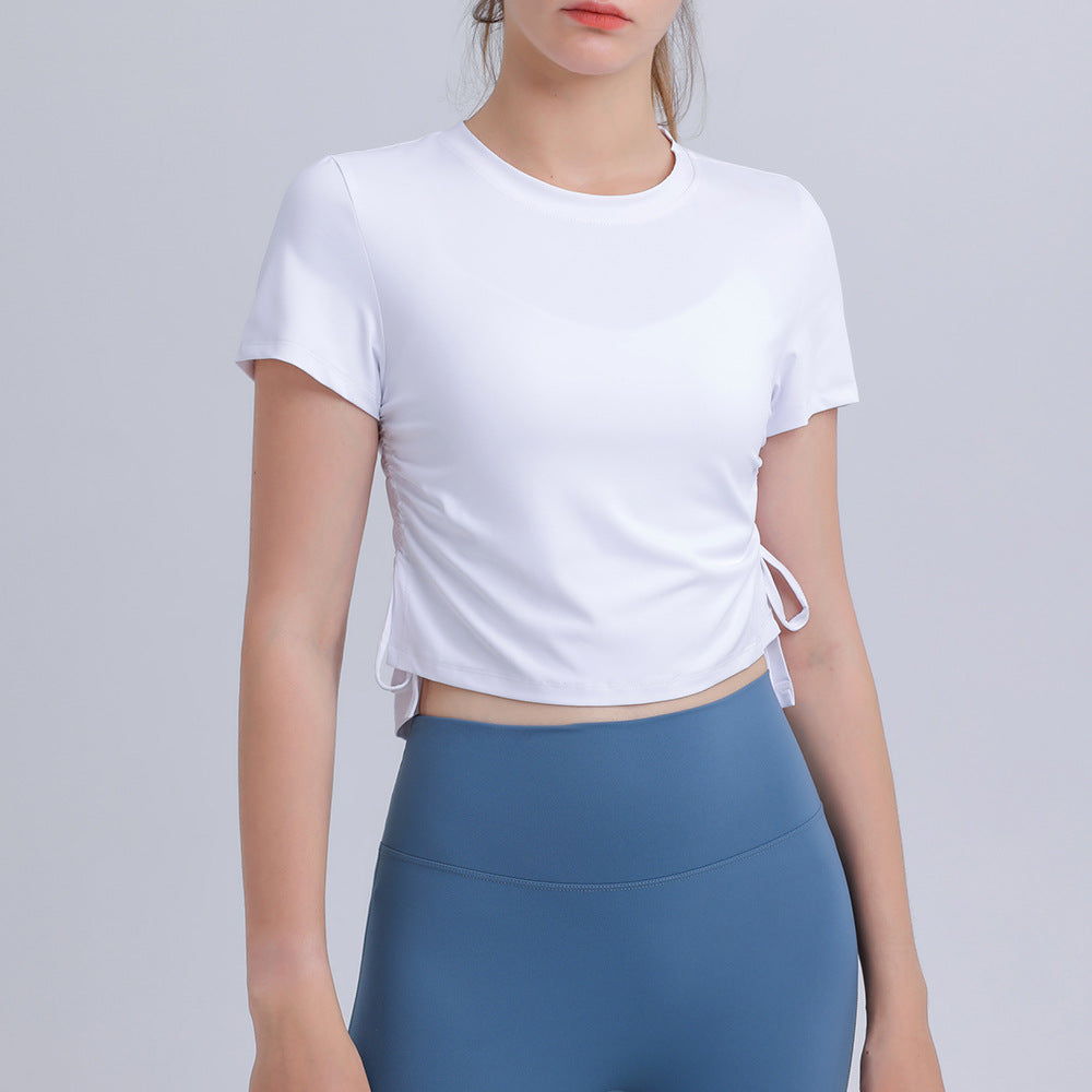 Dame Sporty Korte-ærmet Crop-Top med tætsiddende snit og åndbare egenskaber Stilla