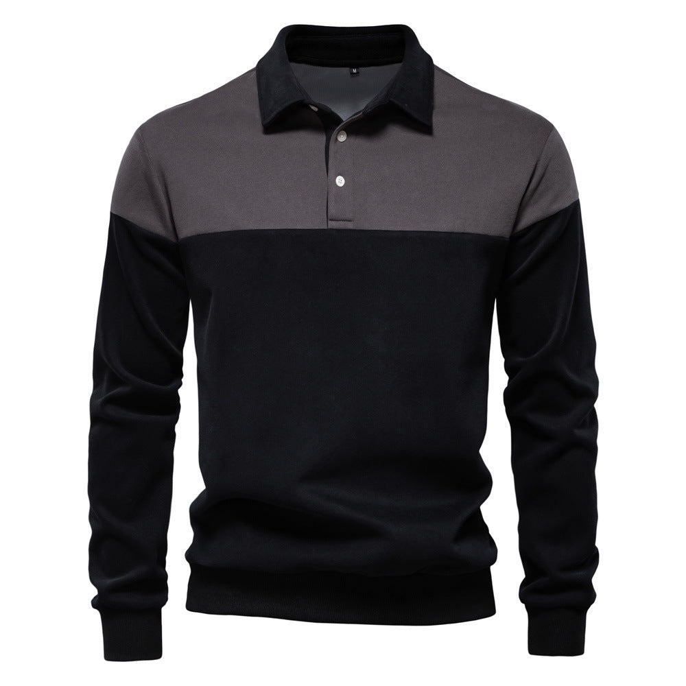 Herrer Polo-sweater med moderne farveblokdesign og sportiv krave Stilla