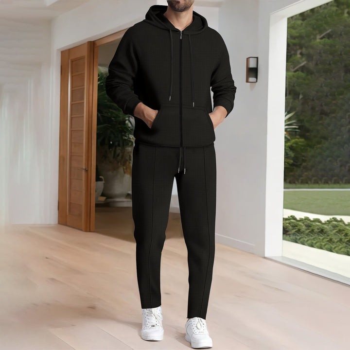 Herre sporty hoodie-sæt med funktionel lynlås og praktiske lommer Stilla