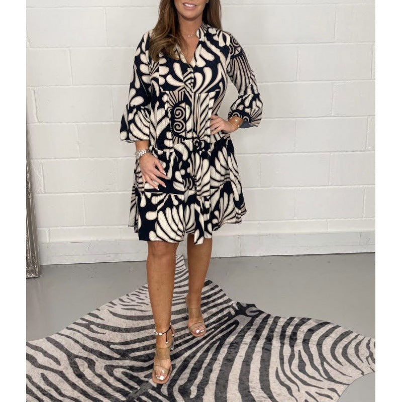 Dame sommerkjole med floral design Stilla