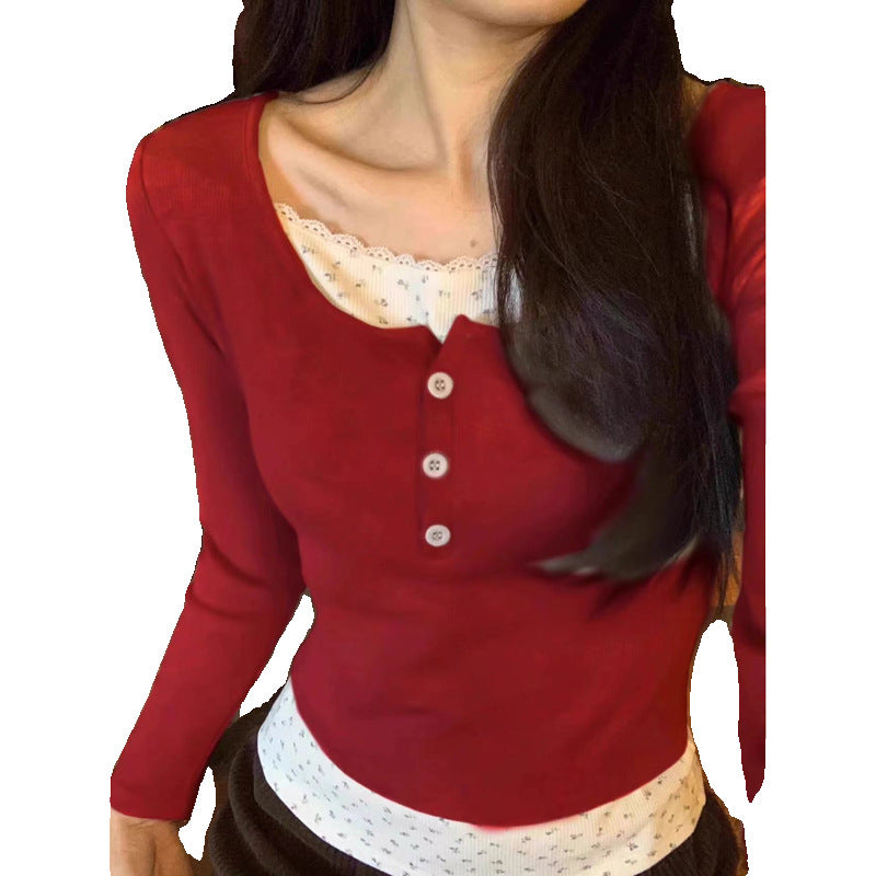 Femme Klassisk Button-Up Henley Overdel Stilla