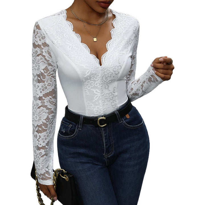 Femme Spidsdetalje Langærmet Bodysuit Stilla