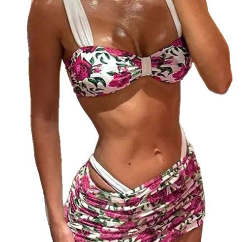 Dame Bikini-sæt med blomsterdesign Skovae