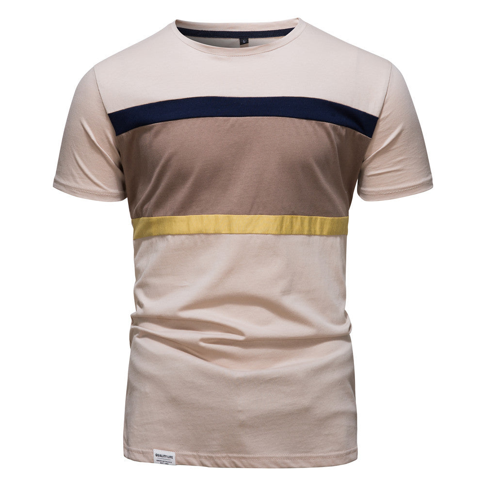Herrer mode T-shirt med trendy farveblokke Stilla