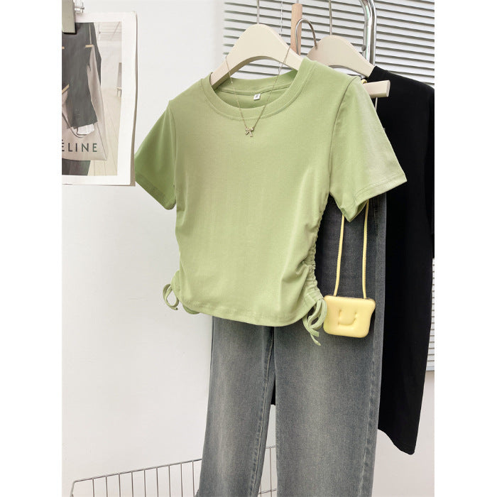 Femme Justerbar Sidesnøring Crop Top Stilla