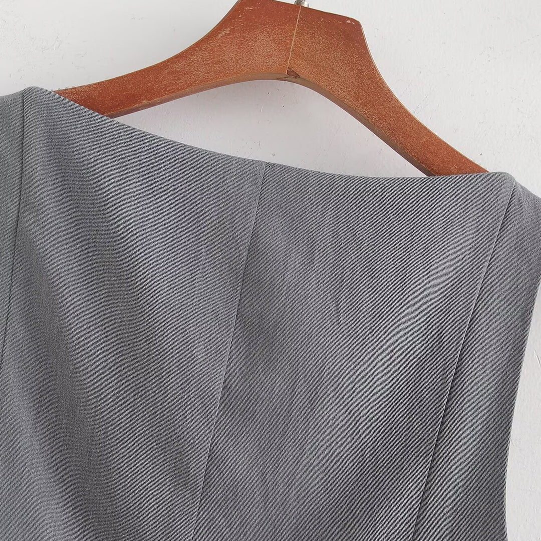 Dame Tailored Peplum-bluse med knapdetalje Stilla