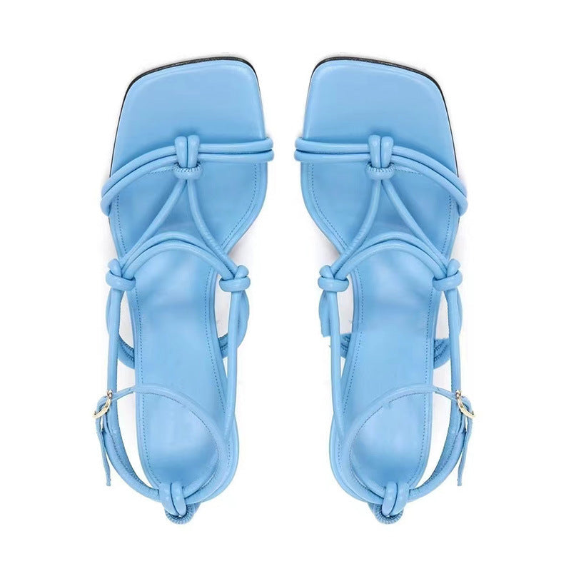 Femme Elegante Knottræk Hæle Sandaler Stilla