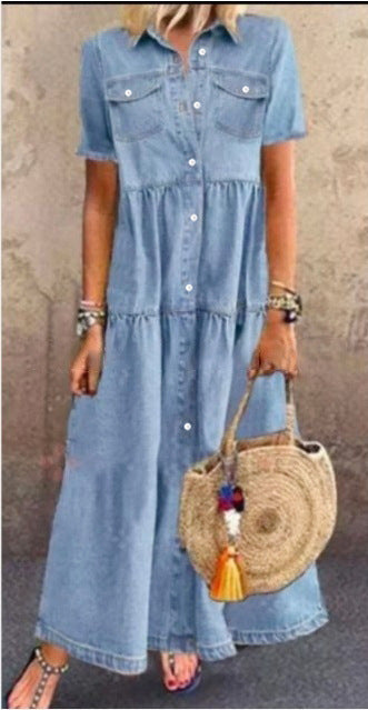 Femme Denim Skjortekjole Stilla
