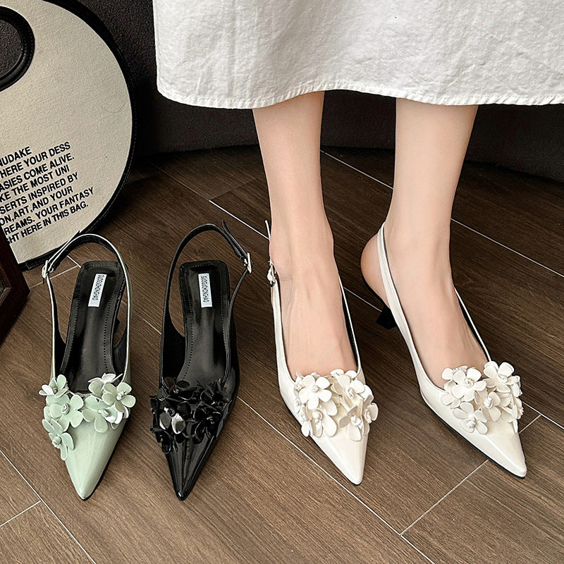 Damer Floral Udsmykkede Slingback Hæle Stilla