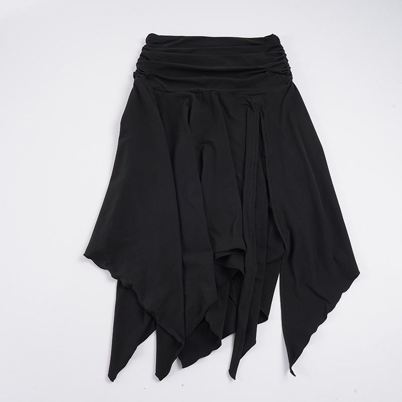 Damen asymmetrischer Wickelrock mit Rüschendetails Skovae