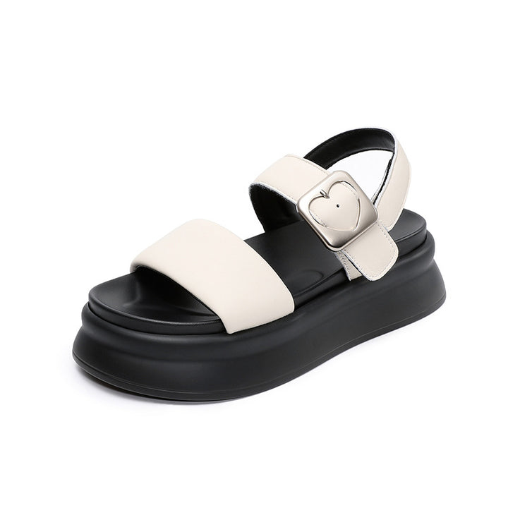 Dame Chunky Platform Slide Sandaler med justerbar spænde Stilla