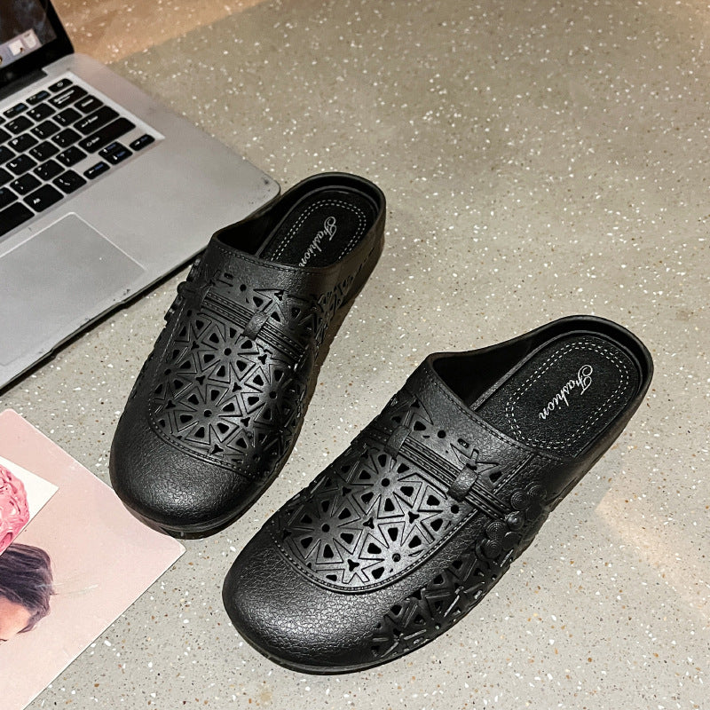 Dame Åndbare og skridsikre Clogs med blomster cut-out design Stilla