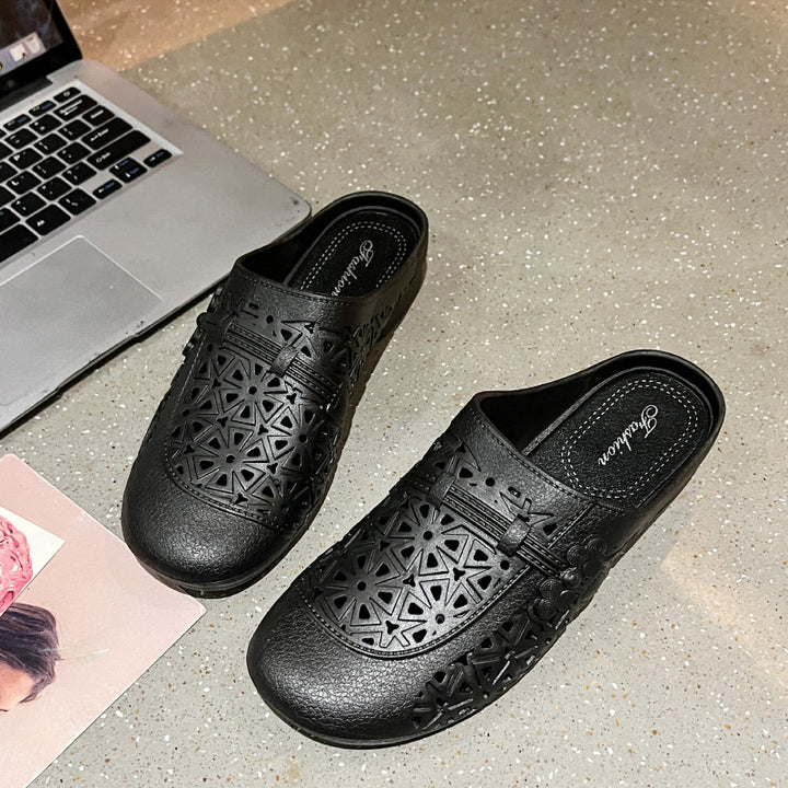 Dame Åndbare og skridsikre Clogs med blomster cut-out design Stilla