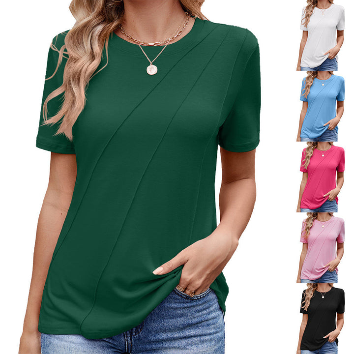 Stilla | Komfortabel Casual Crew Neck Kortærmet Top