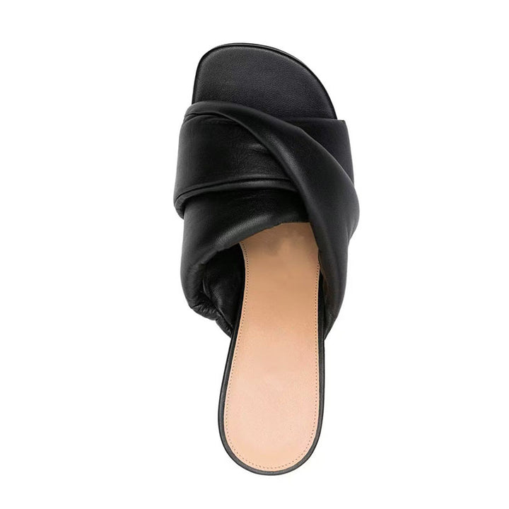 Femme Open-Toe High Heels med elegant guldaccent Stilla