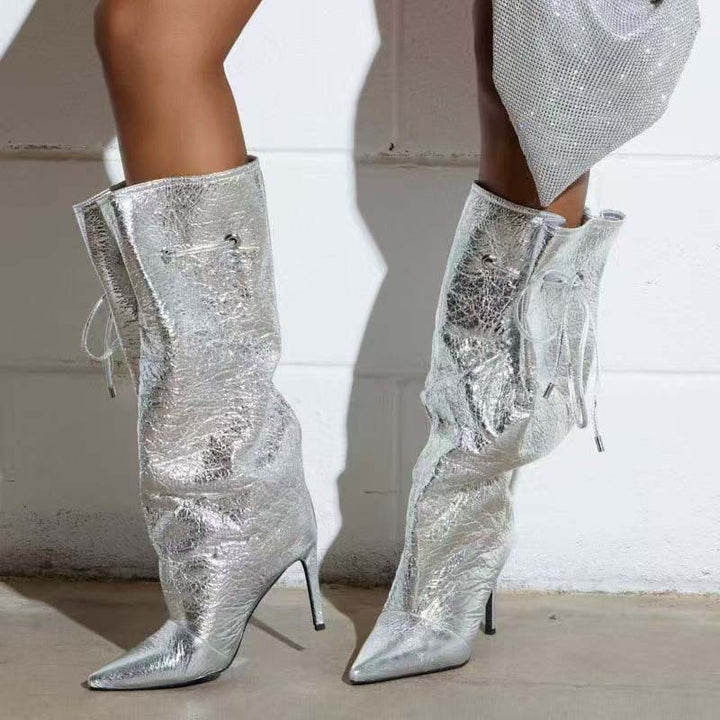 Femme Højglans Over-knæ Stiletto Støvler Stilla 1749742609
