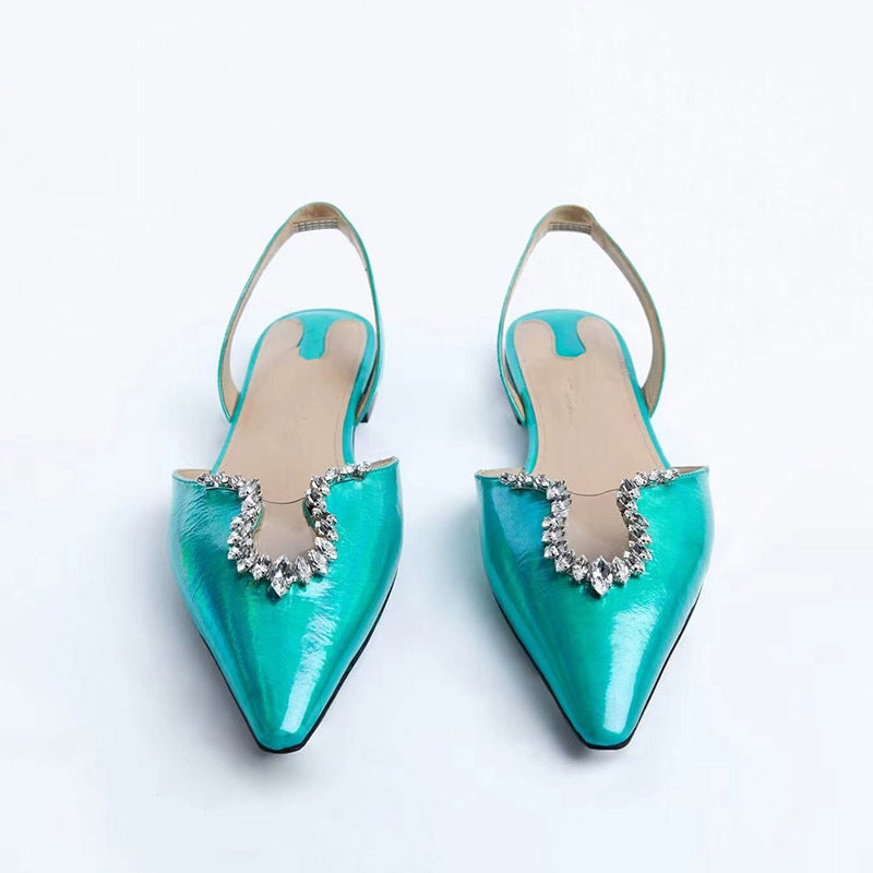 Femme Slingback Spidsestøvler med Strass-Accent Stilla