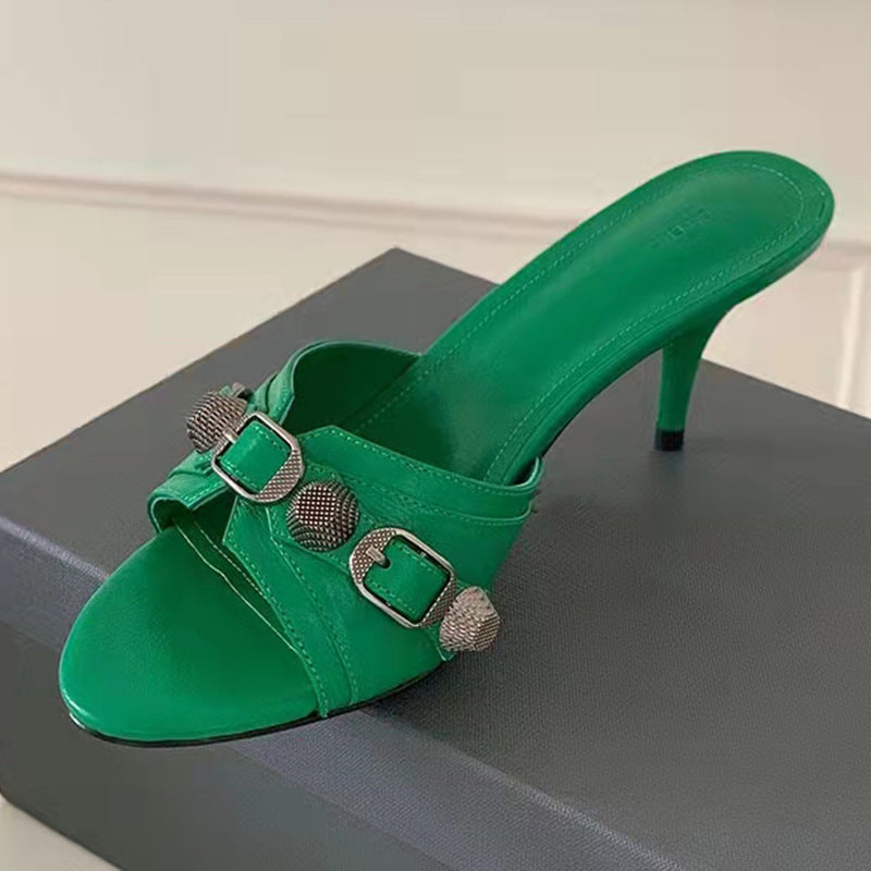 Femme Elegante Åben-Tå Slingback Hæle Stilla