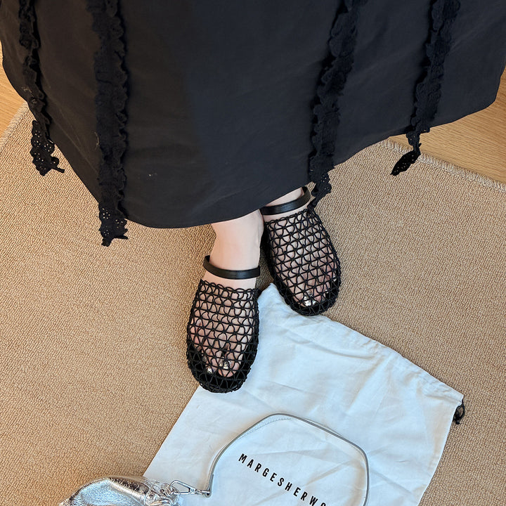 Femme Elegant Åben-Gewebe Glidende Sandaler Stilla