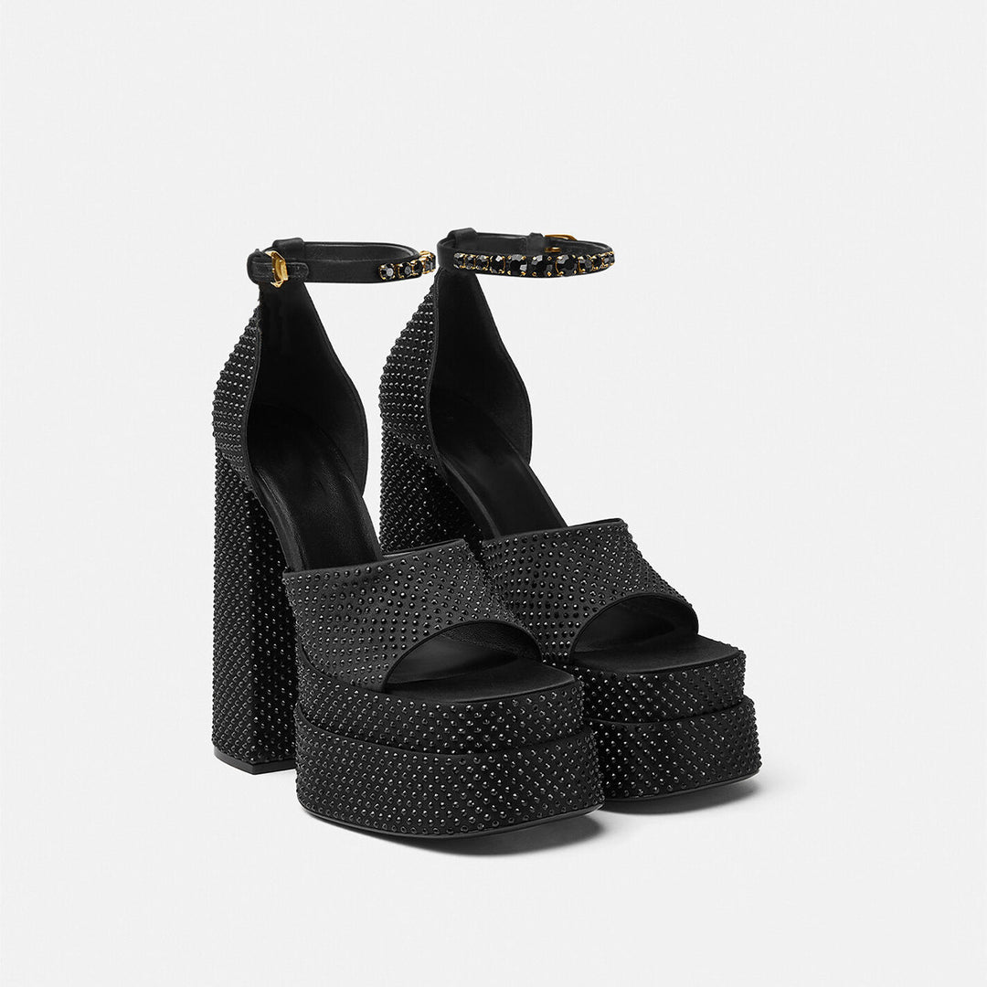 Femme Strass-besatte Chunky Platform Sandaler Stilla